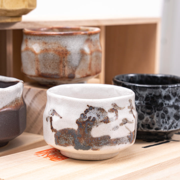 Mino Ware Set of 5 Handmade Sake Cup Gift Set