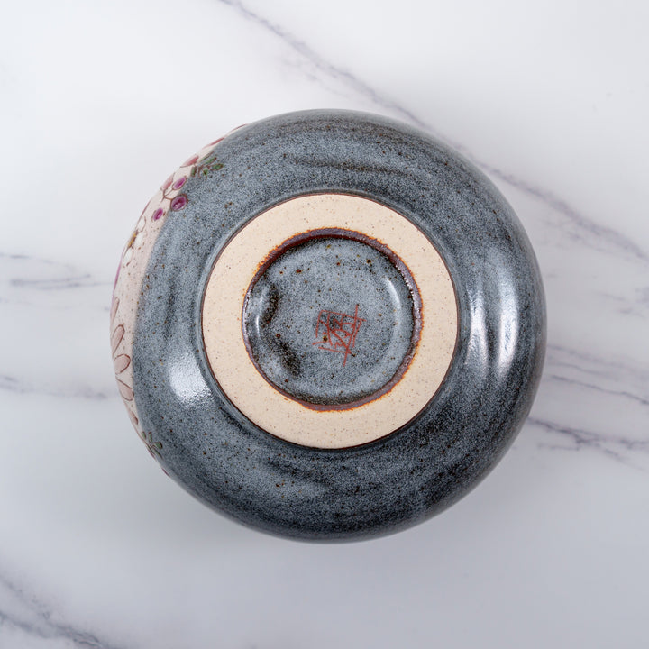 Handcrafted  Kutani Ware Floral Matcha Bowl