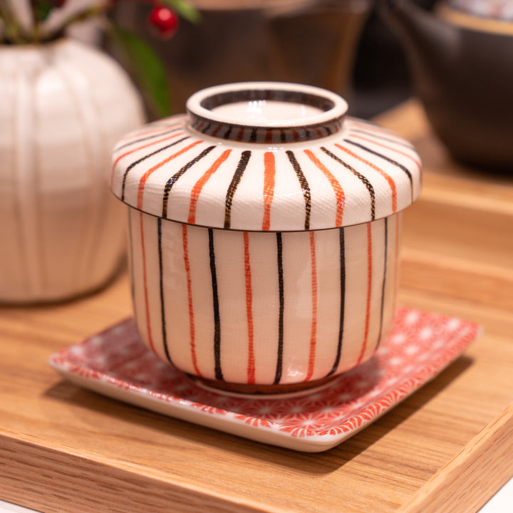 Handmade Seto Ware Line Chanwanmushi Cup