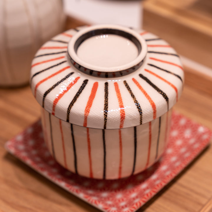 Handmade Seto Ware Line Chanwanmushi Cup