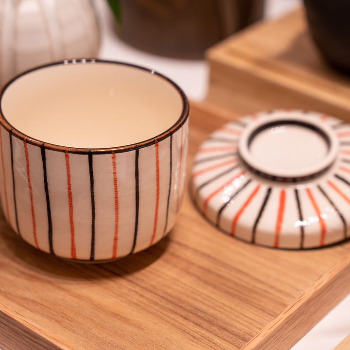 Handmade Seto Ware Line Chanwanmushi Cup