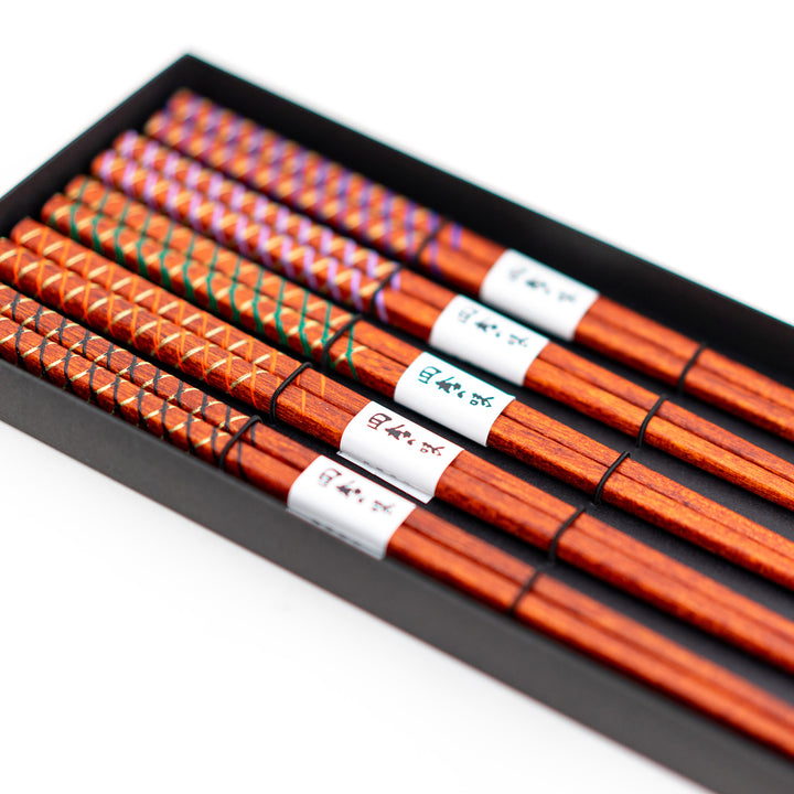 Meguro Wood Chopsticks Gift Set 5 Pairs