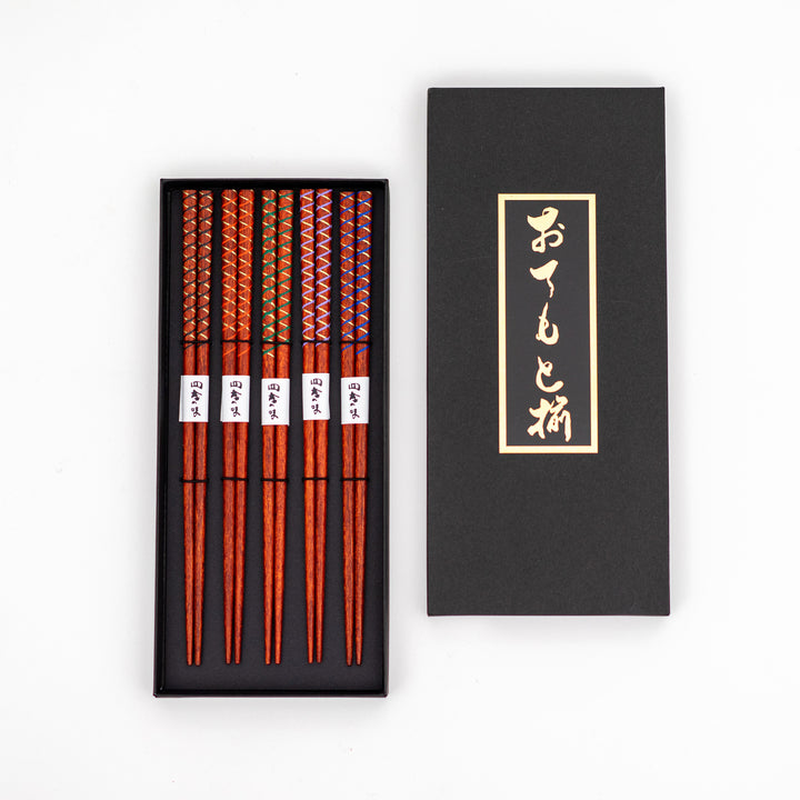Meguro Wood Chopsticks Gift Set 5 Pairs