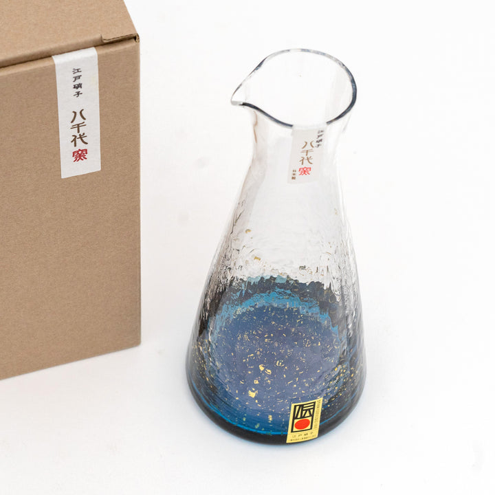Edo glass Yachiyo Gama Sake Bottle Tokkuri Flask