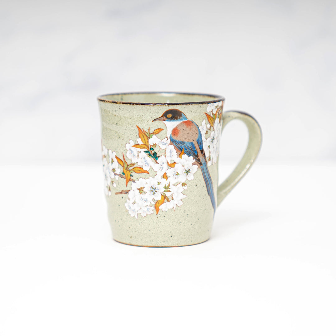 Japan Kutani Bird Cherry Blossom Mug