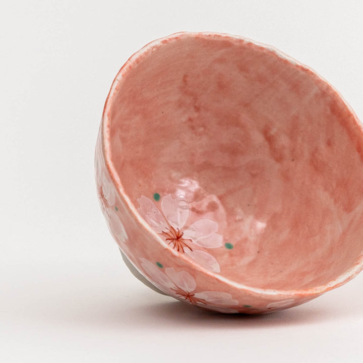 Yayoi-hana Sakura Pink Rice Bowl Tea Bowl - Great Zakka