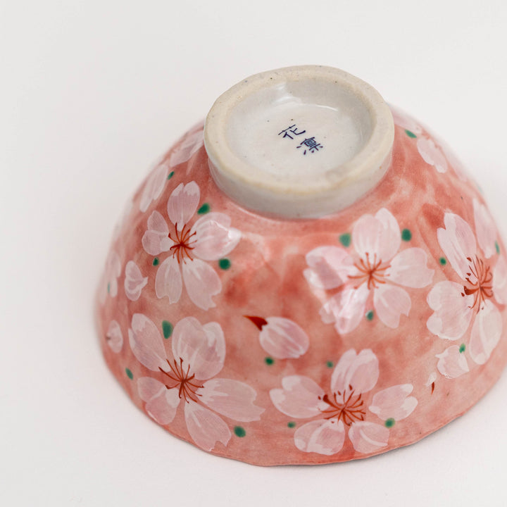 Yayoi-hana Sakura Pink Rice Bowl Tea Bowl - Great Zakka
