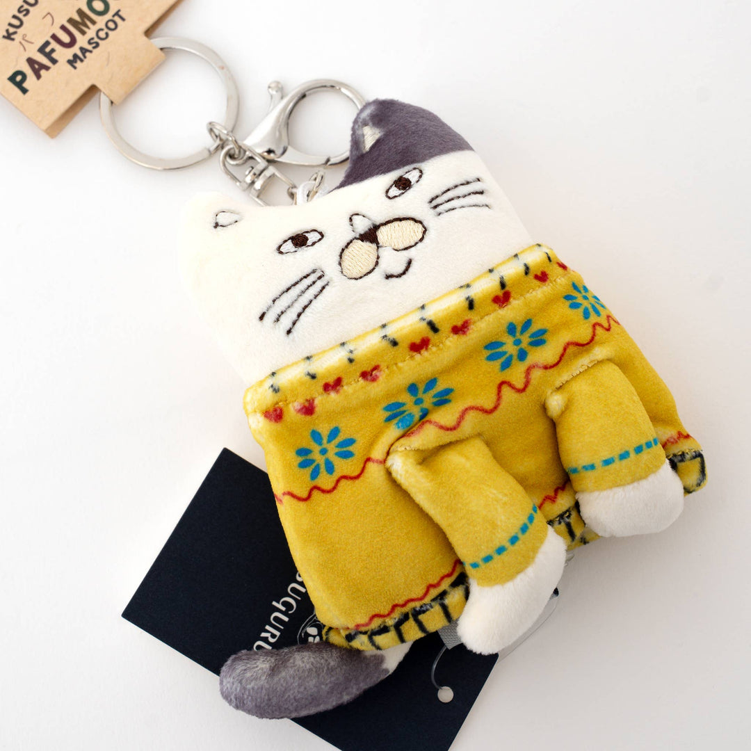 Kusuguru Japan Chubby Cat Plush Keychain Bag Charm