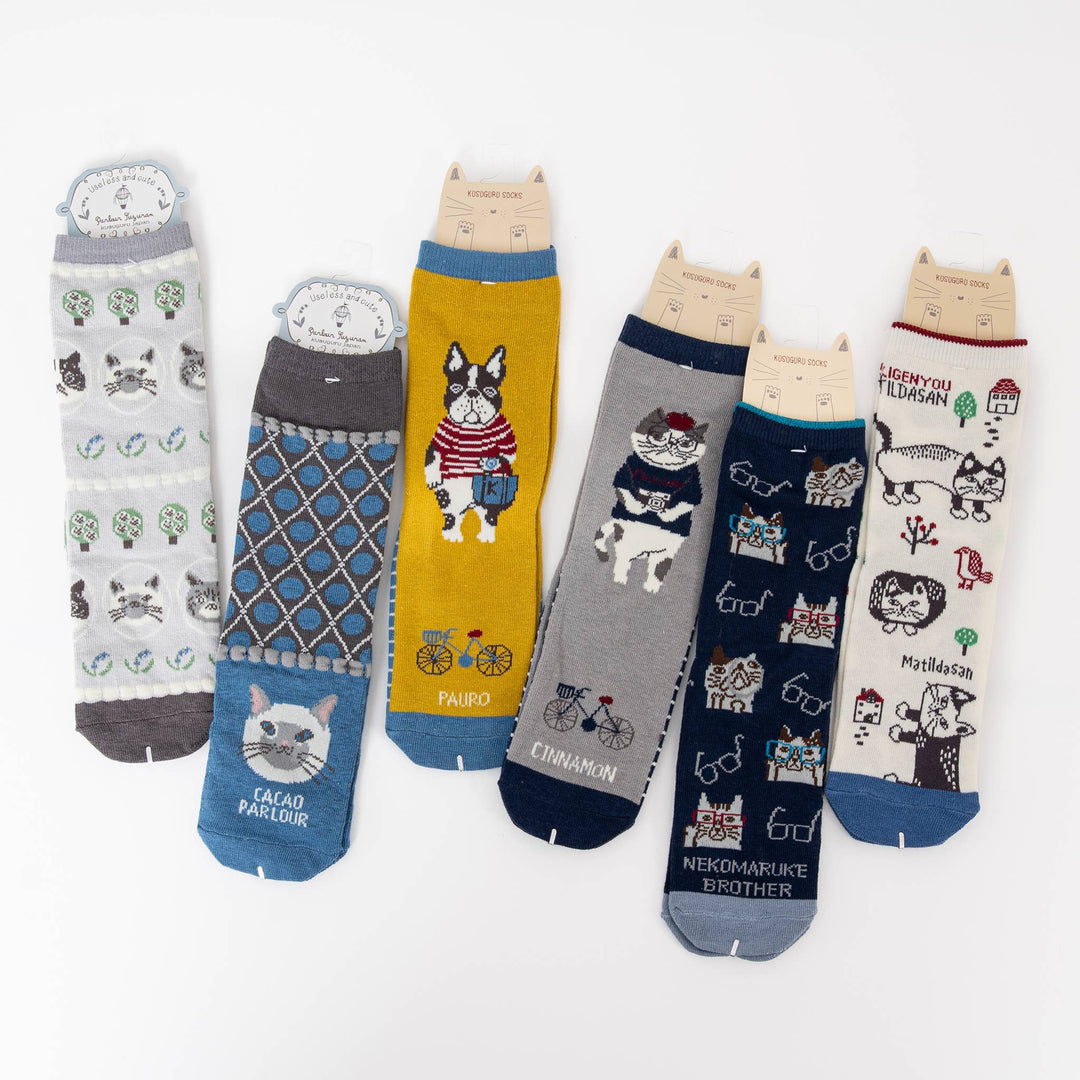 Whimsical Japanese Character Knit Crew Socks Kusuguru Japan