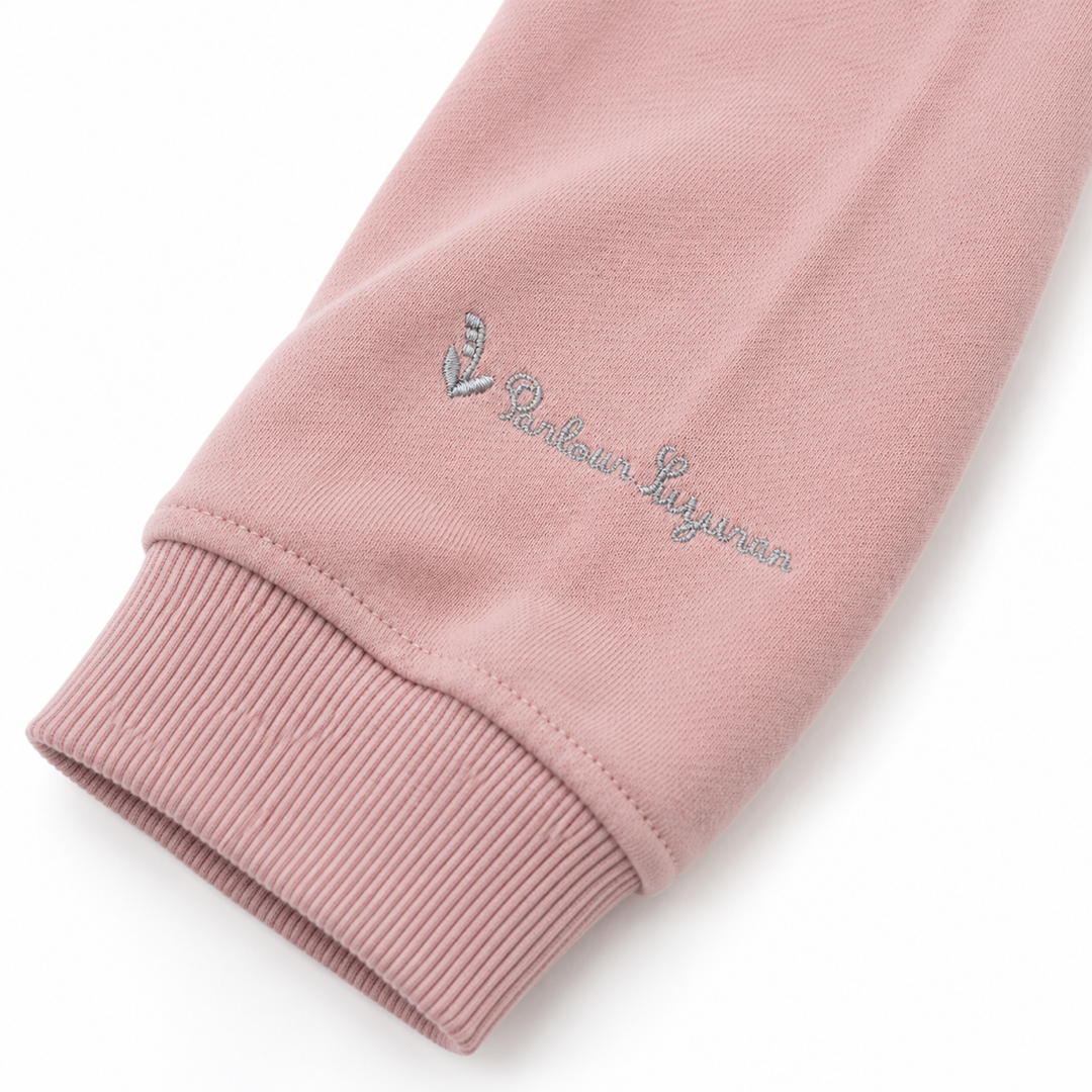 KUSUGURU JAPAN Cat Embroidered Oversized Sweatshirt – Pink image 5