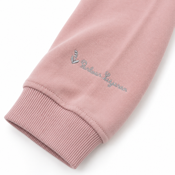 KUSUGURU JAPAN Cat Embroidered Oversized Sweatshirt – Pink image 5