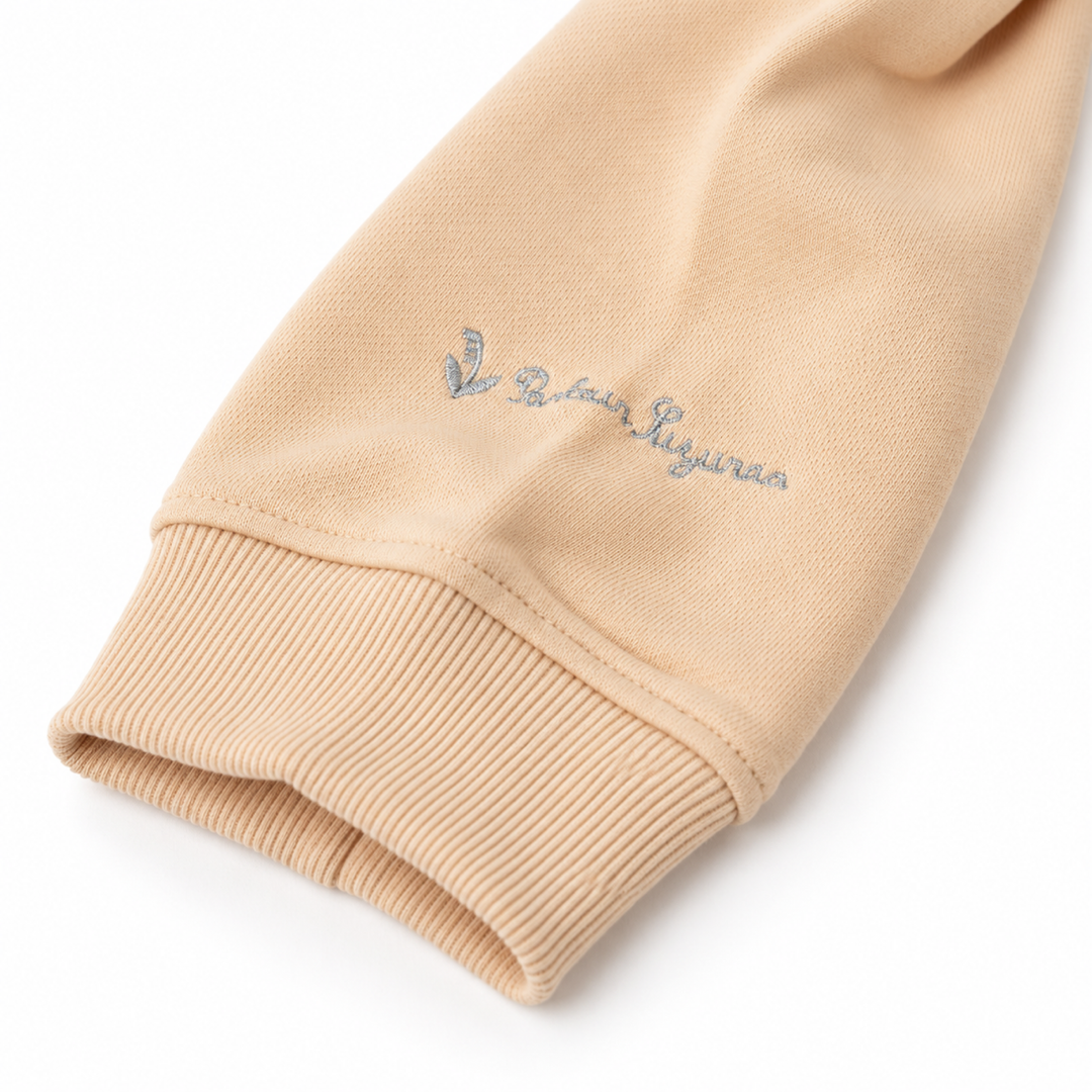 KUSUGURU JAPAN Cat Embroidered Sweatshirt – Honey Oat image 5