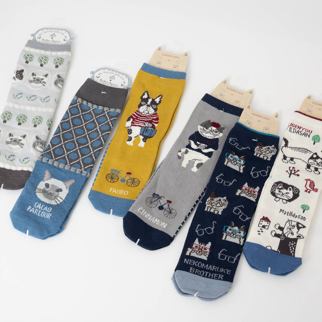 Whimsical Japanese Character Knit Crew Socks Kusuguru Japan