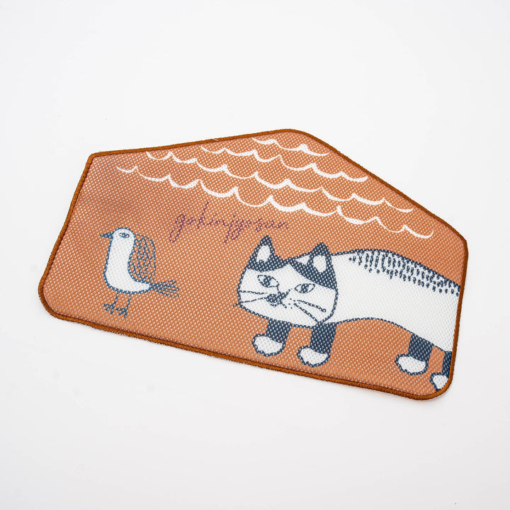 Kusuguru Japan Whimsical Cat-Themed Quick-Dry Mesh Drying Mat Collection
