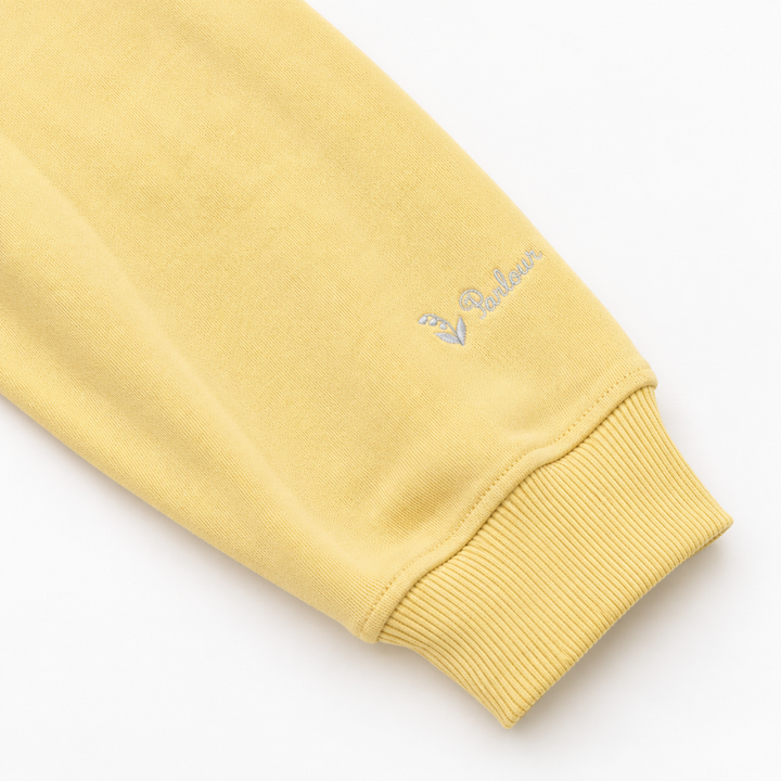 KUSUGURU JAPAN Cat Embroidered Oversized Sweatshirt – Yellow image 4
