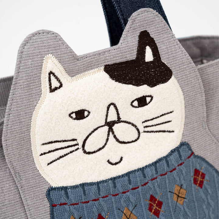 Kusuguru Japan Fat Cat Fabric Lunch Tote B- two color 