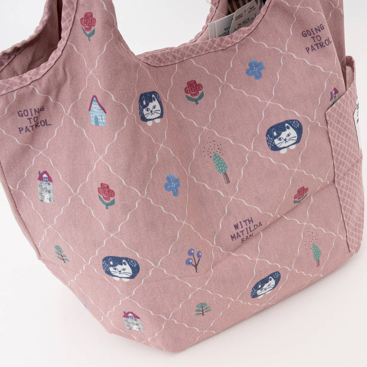 Kusuguru Japan Embroidered Climbing Cat Canvas Tote