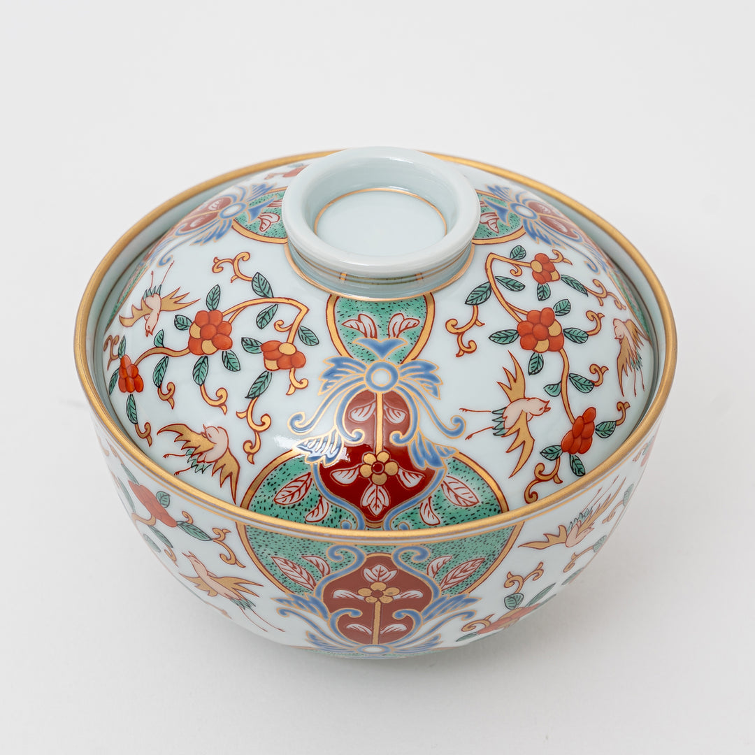 Handmade Arita Ware Ko-Imari Style Lidded Bowl