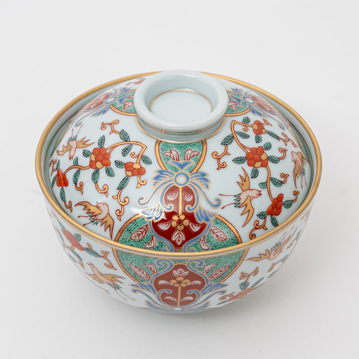 Handmade Arita Ware Ko-Imari Style Lidded Bowl