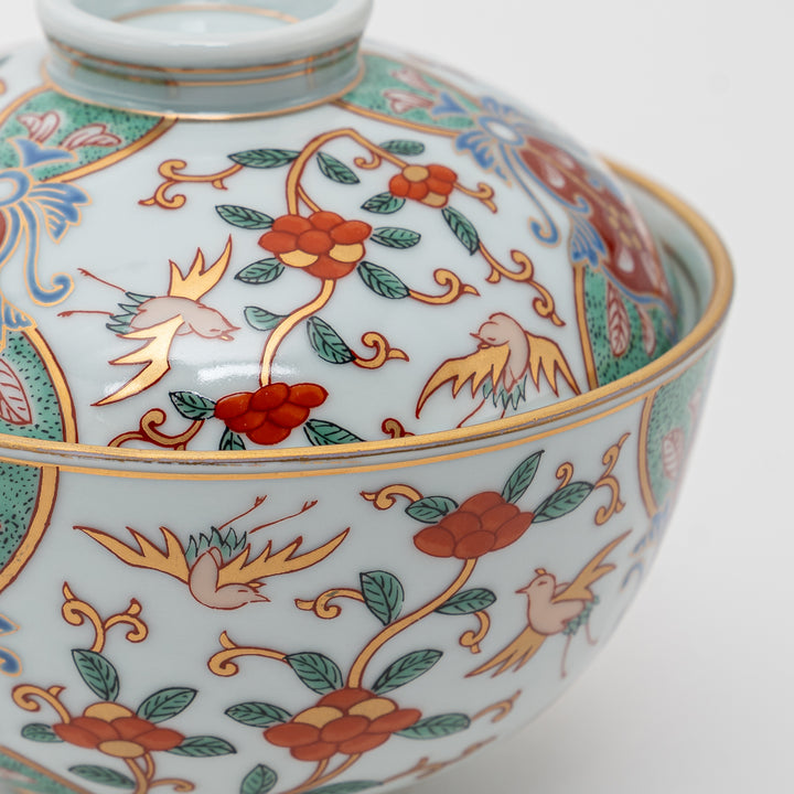 Handmade Arita Ware Ko-Imari Style Lidded Bowl