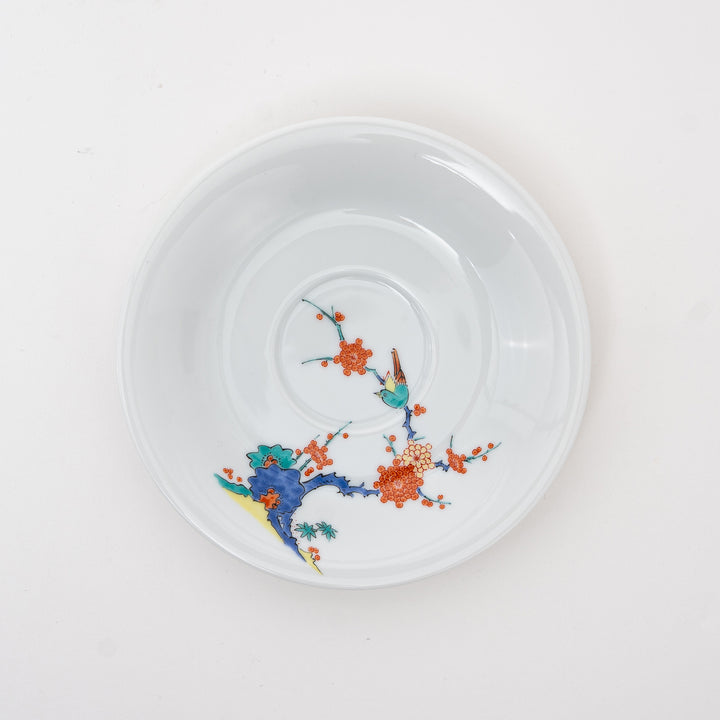 Arita Ware Bird & Plum Blossom Coffee Cup & Saucer Set