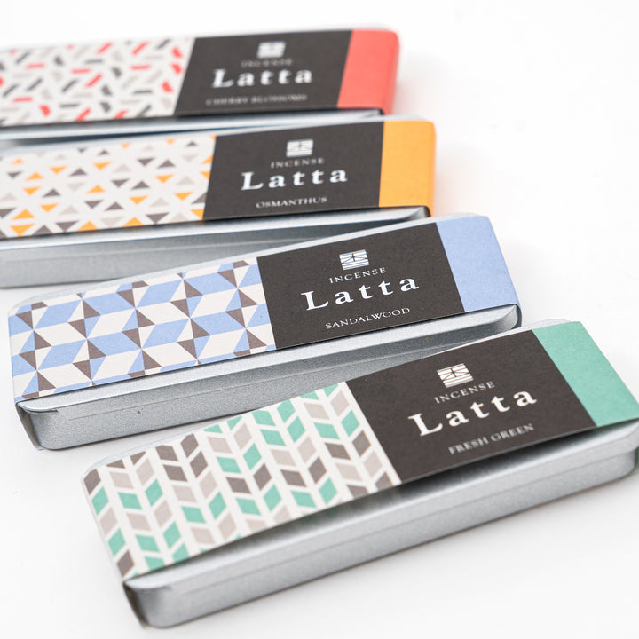 Latta Japanese Incense Set – Portable Kyoto Incense in Slide Tin (Sandalwood, Cherry Blossom, Osmanthus, Fresh Green)