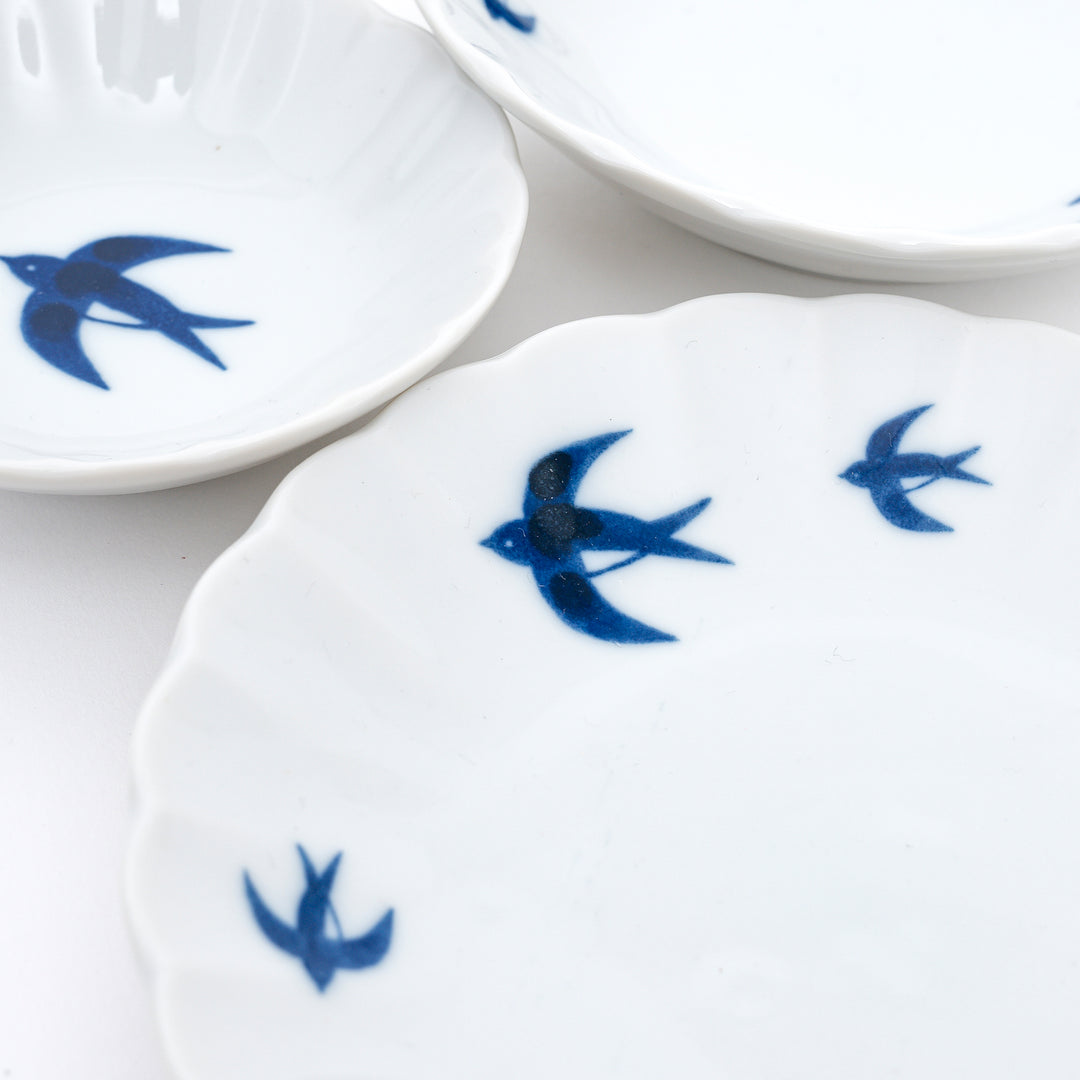 Mino Ware Porcelain Swallow Plate I Bowl