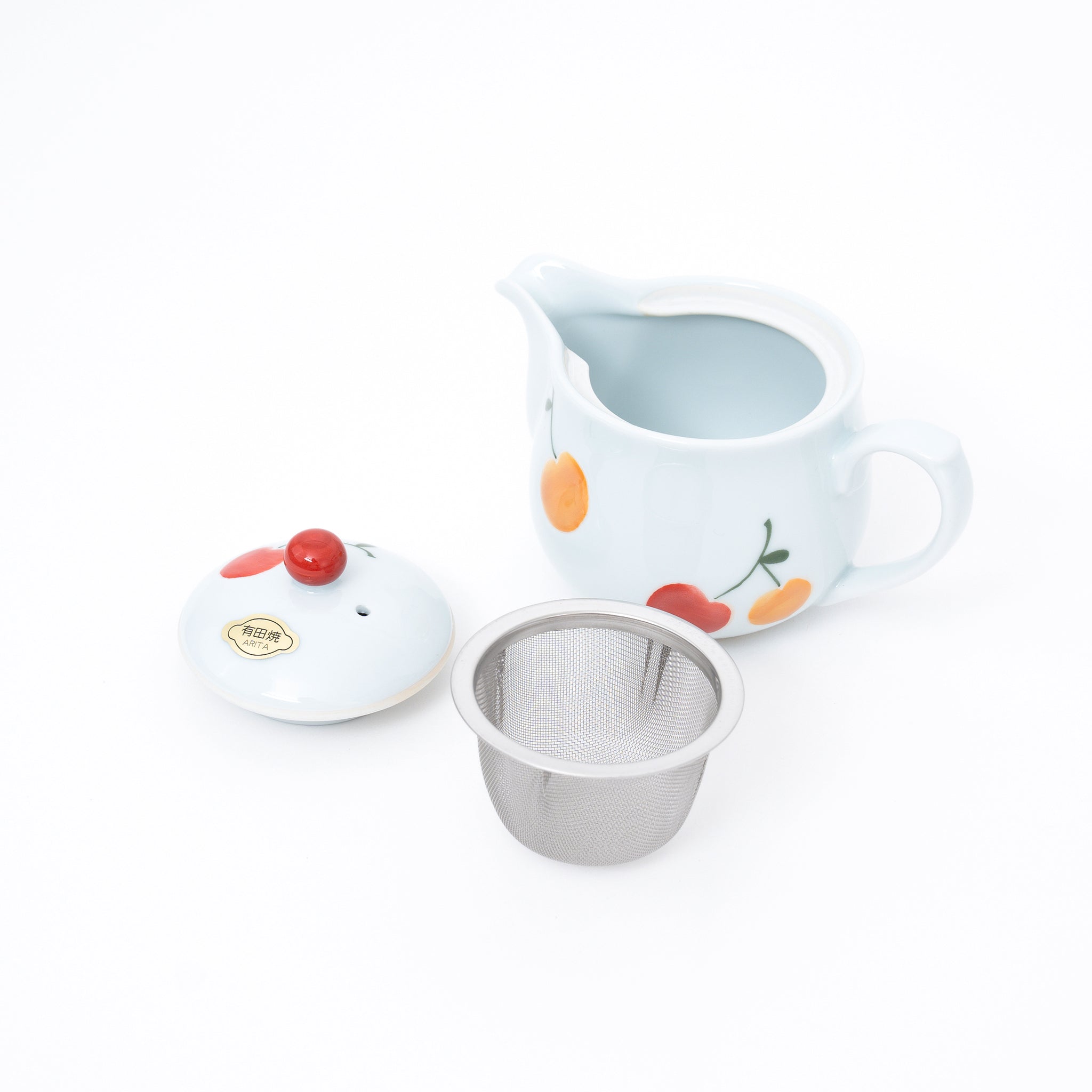 Japanese Arita Ware Porcelain Cute Cherry Mini Teapot with