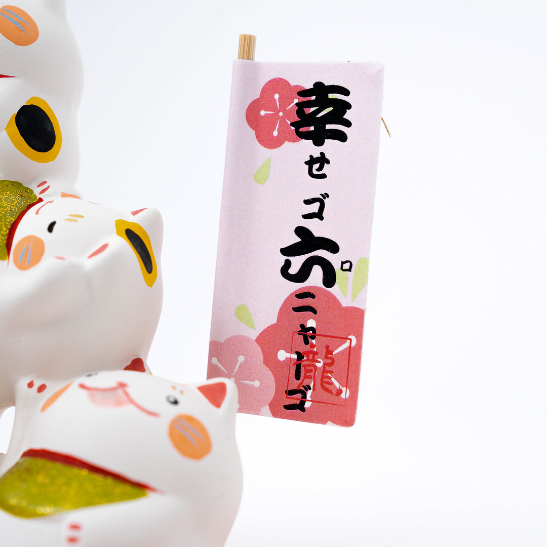 Cute Ceramic Six-Stack Lucky Cat Figurine