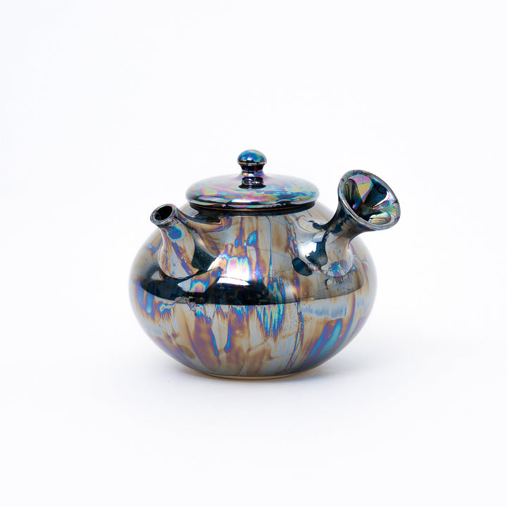 Handmade Tokoname Yaki Black Pearl Japanese Kyusu Teapot by Yukata