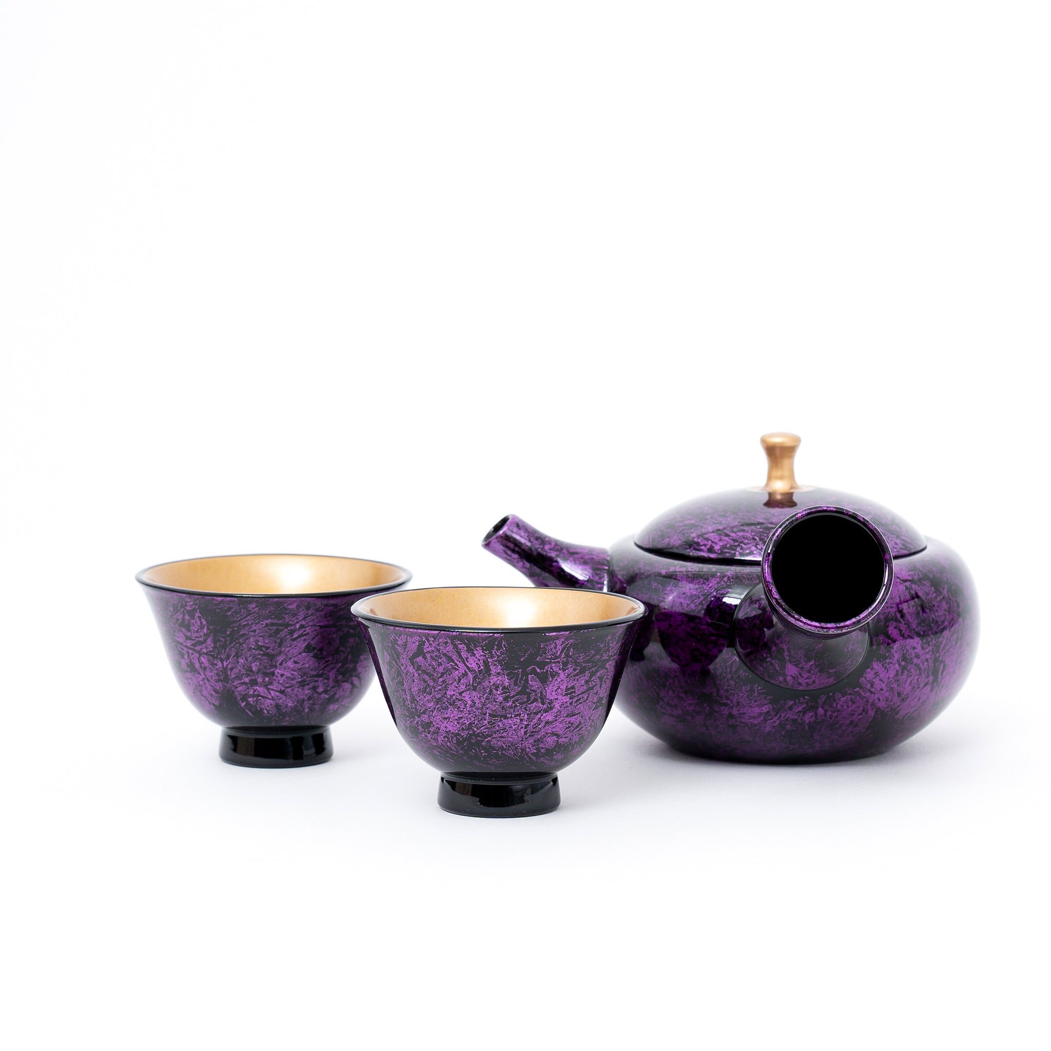 Shoryu Kiln Japanese Tokoname Yaki Purple Lacquer Kyusu