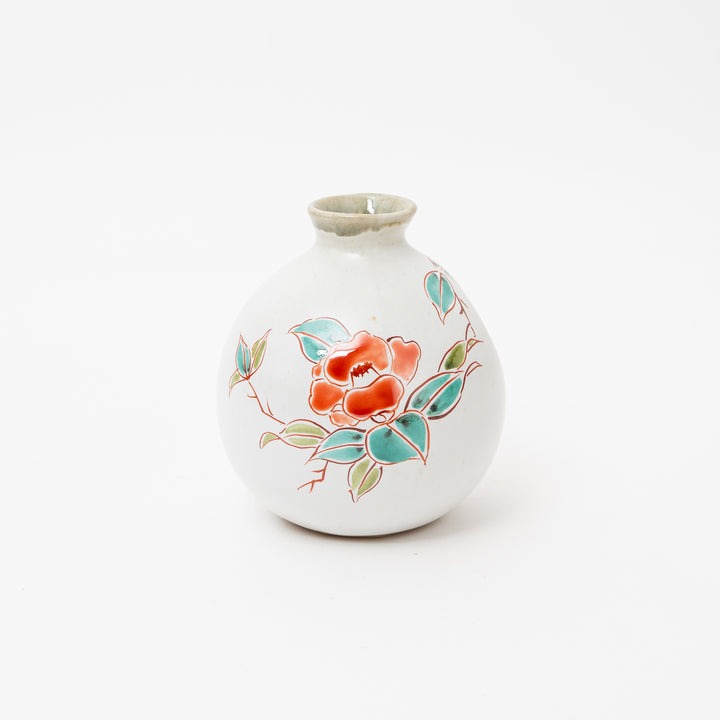 Kutani Ware Sake Set - Hand-Painted Tokkuri & Ochoko Cups