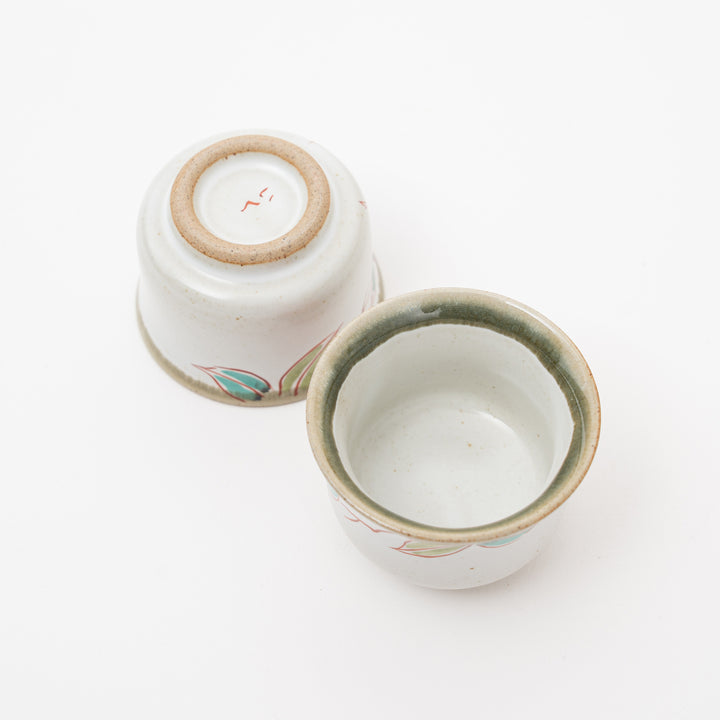 Kutani Ware Sake Set - Hand-Painted Tokkuri & Ochoko Cups