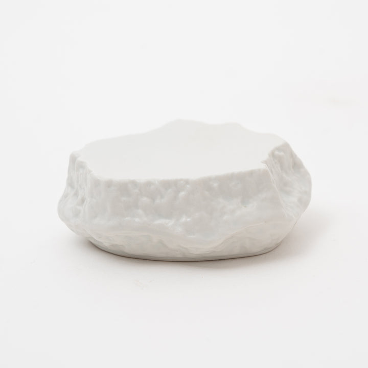 Handcrafted Mikage Stone-Style Plate | White