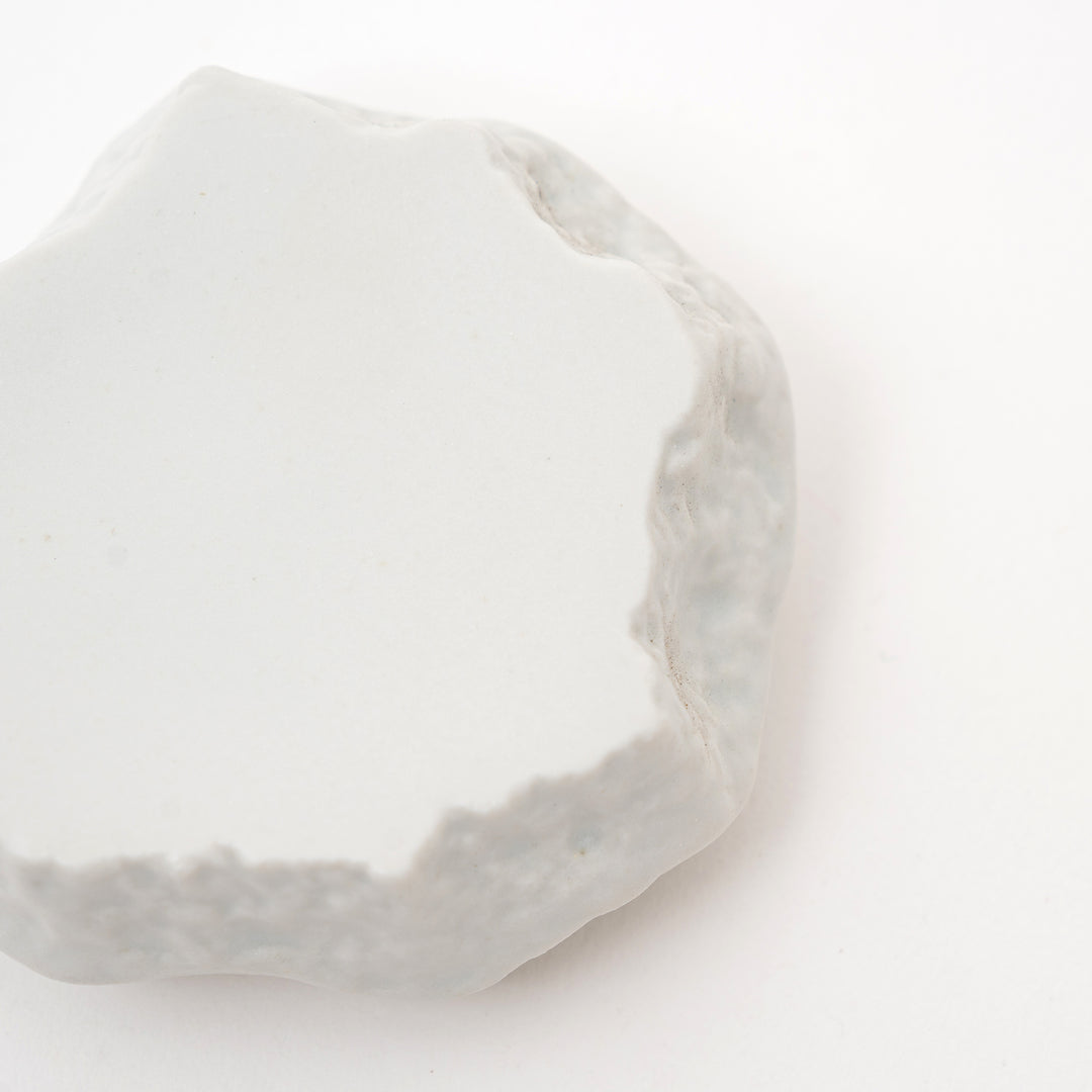 Handcrafted Mikage Stone-Style Plate | White