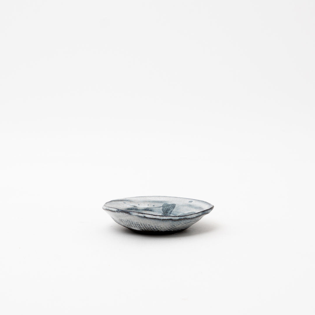 apanese Ceramic Spiral Dish - Black & White Plate