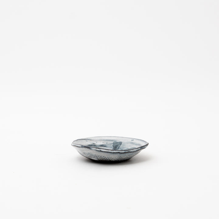 apanese Ceramic Spiral Dish - Black & White Plate