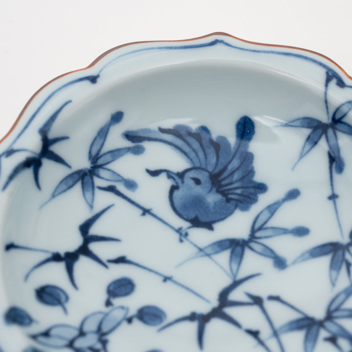 Hasami Ware High-Stand Small Dish with Wavy Rim