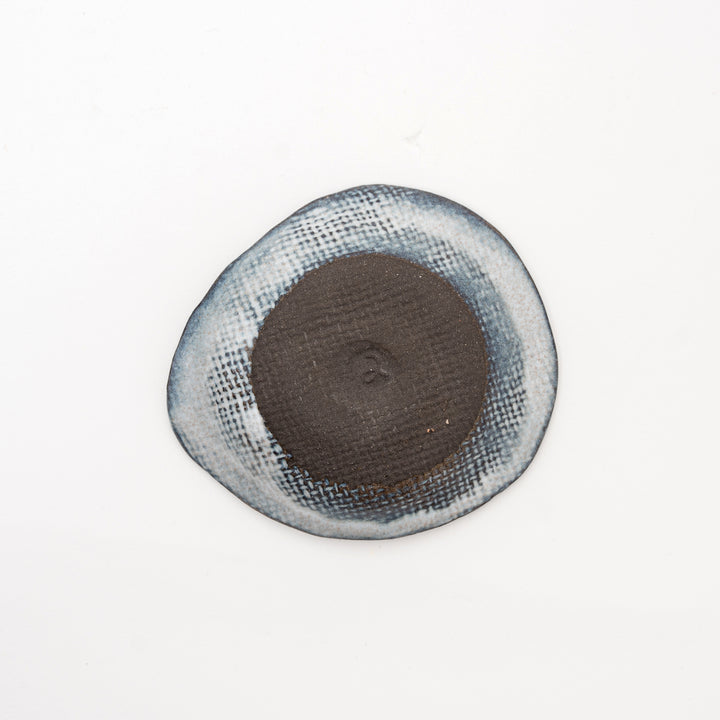 apanese Ceramic Spiral Dish - Black & White Plate