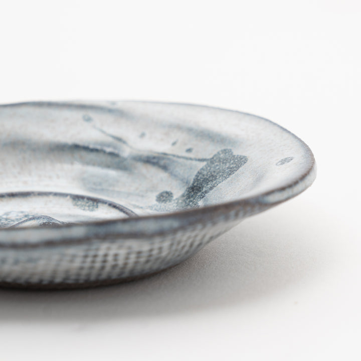 apanese Ceramic Spiral Dish - Black & White Plate