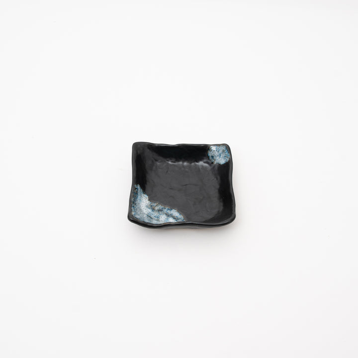 Handmade Black Melted Snow Square Small Bowl