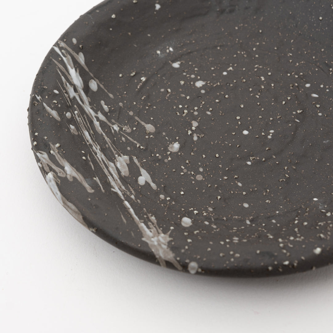 Japanese Mino Ware Rough Black Plate