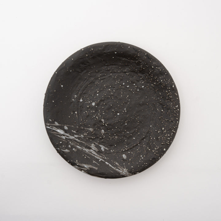 Japanese Mino Ware Rough Black Plate