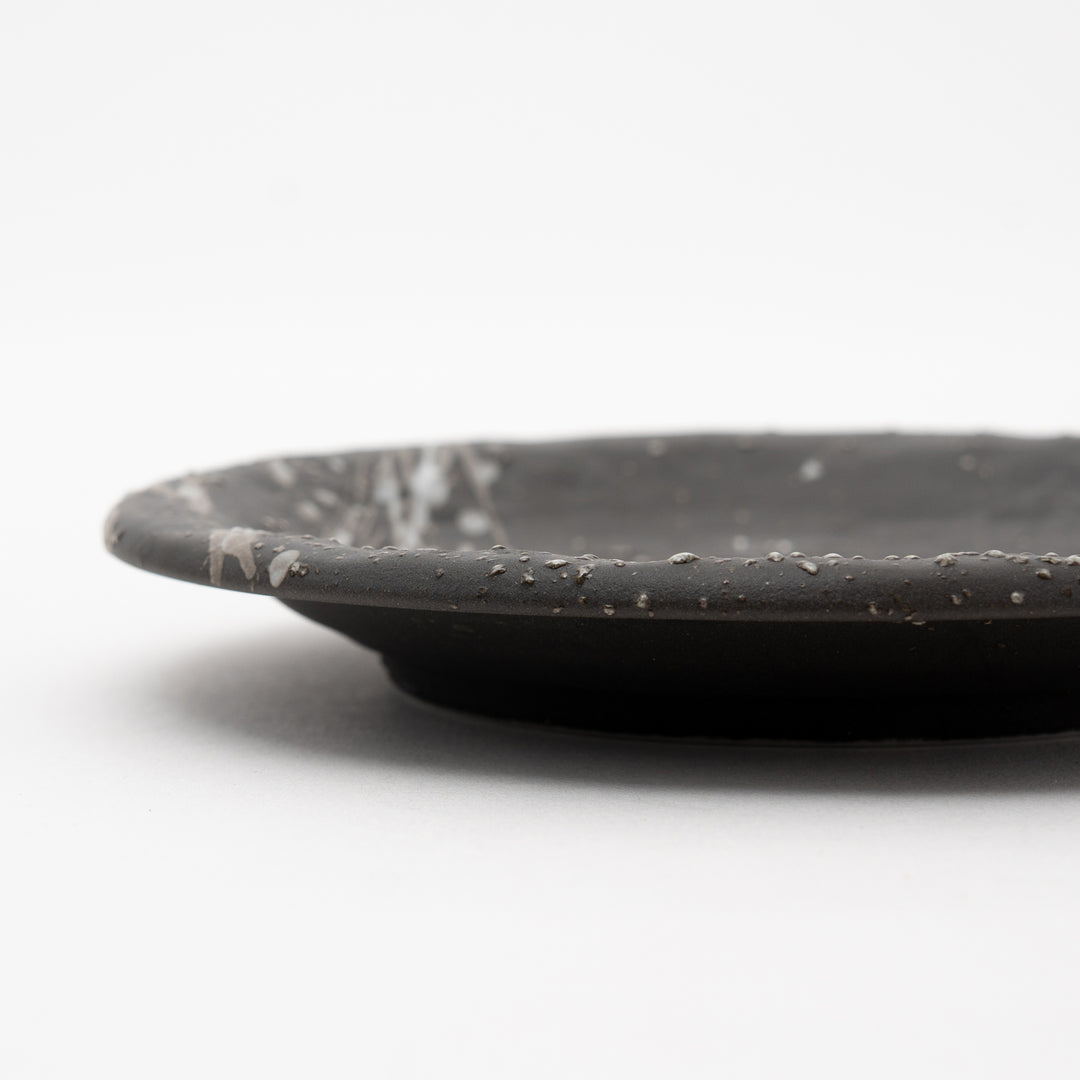 Japanese Mino Ware Rough Black Plate