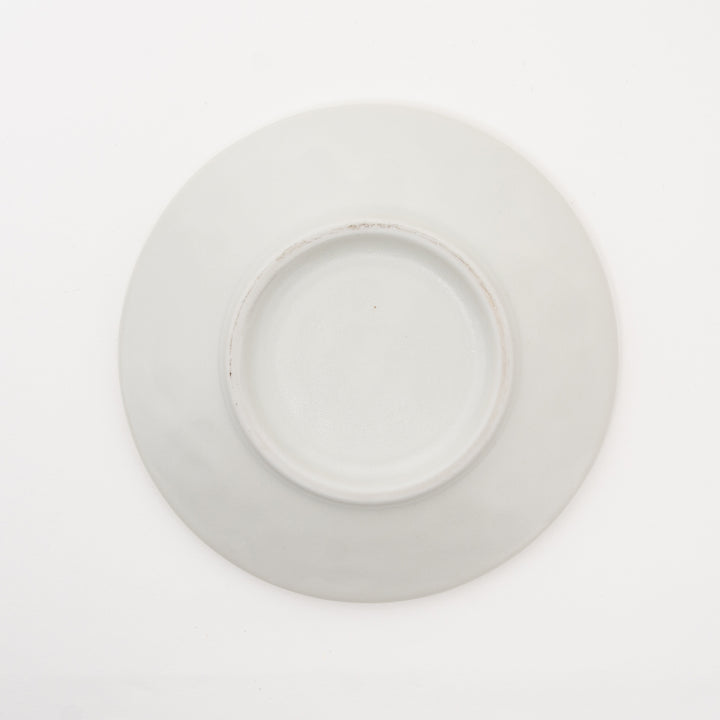 Mino Ware White & Green Speckled Ceramic Plate