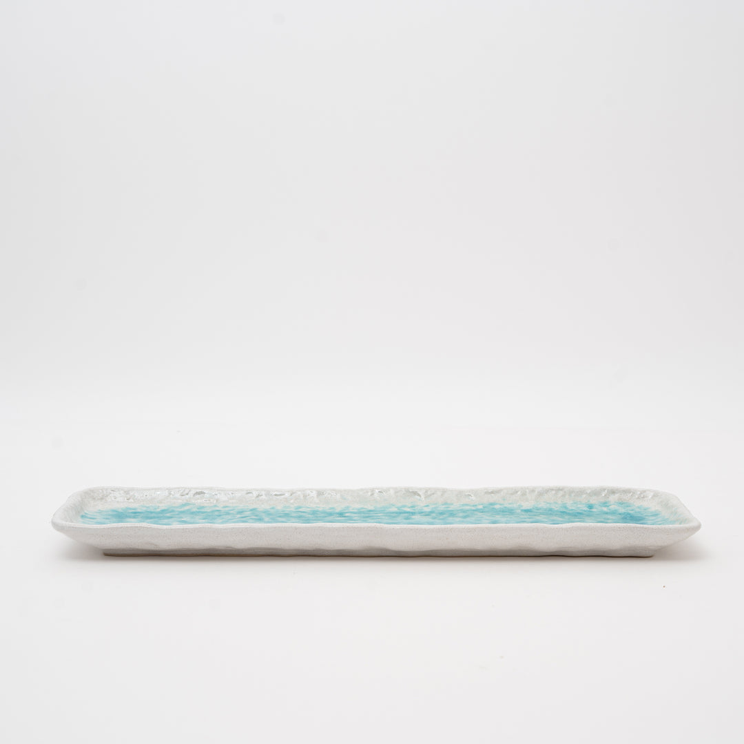 Handcrafted Seto Ware Platter with Shiro-nagashi Glaze