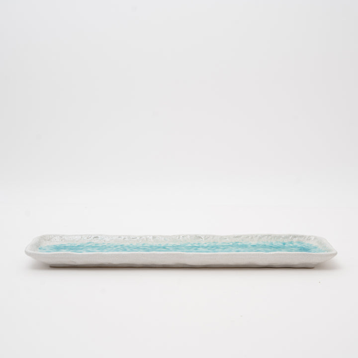 Handcrafted Seto Ware Platter with Shiro-nagashi Glaze