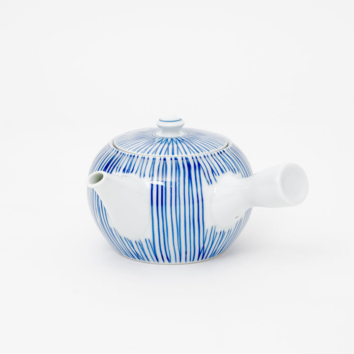 Japanese Hasami Classic Blue&White Sensuji Porcelain Kyusu Teapot Made in Japan