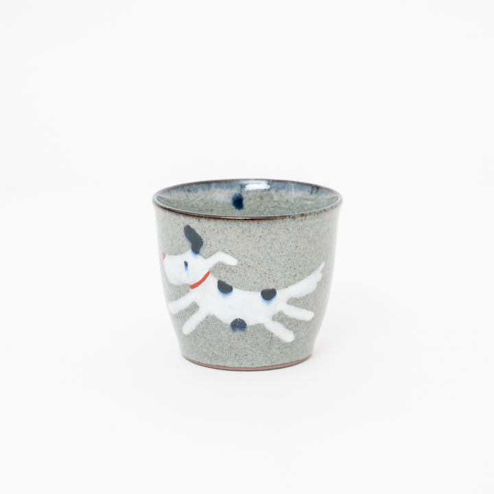 HANDMADE HASAMI WARE CRACKLE GLAZE Choko Cup - DOG