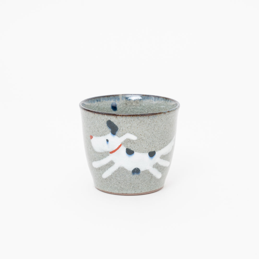 HANDMADE HASAMI WARE CRACKLE GLAZE Choko Cup - DOG